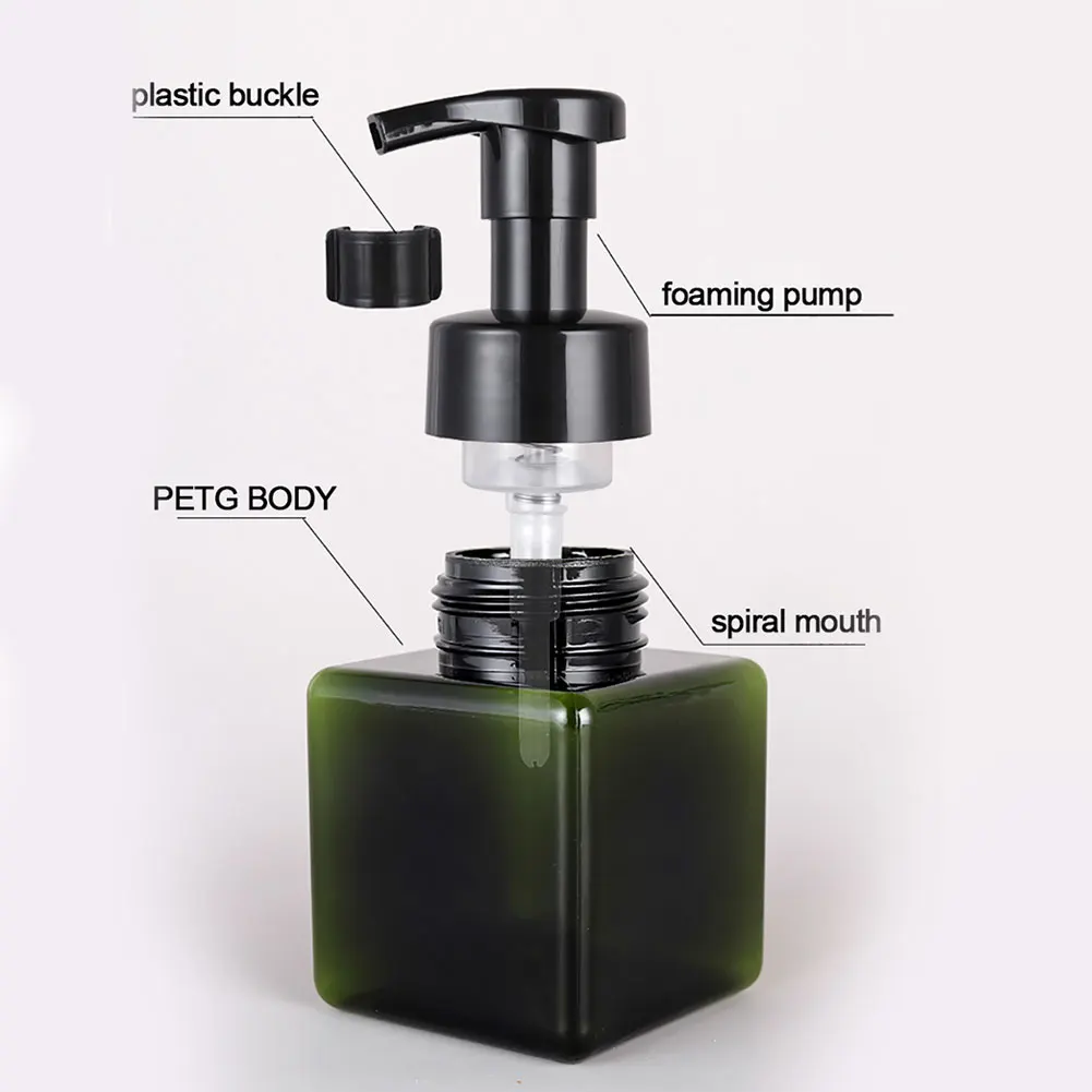 Foaming soap dispenser foam pump bottle 250/450/650ML Empty Square Clear Foaming Bottle Liquid Soap Whipped Mousse Shampoo Lotion Shower Hand Washing Gel Pump