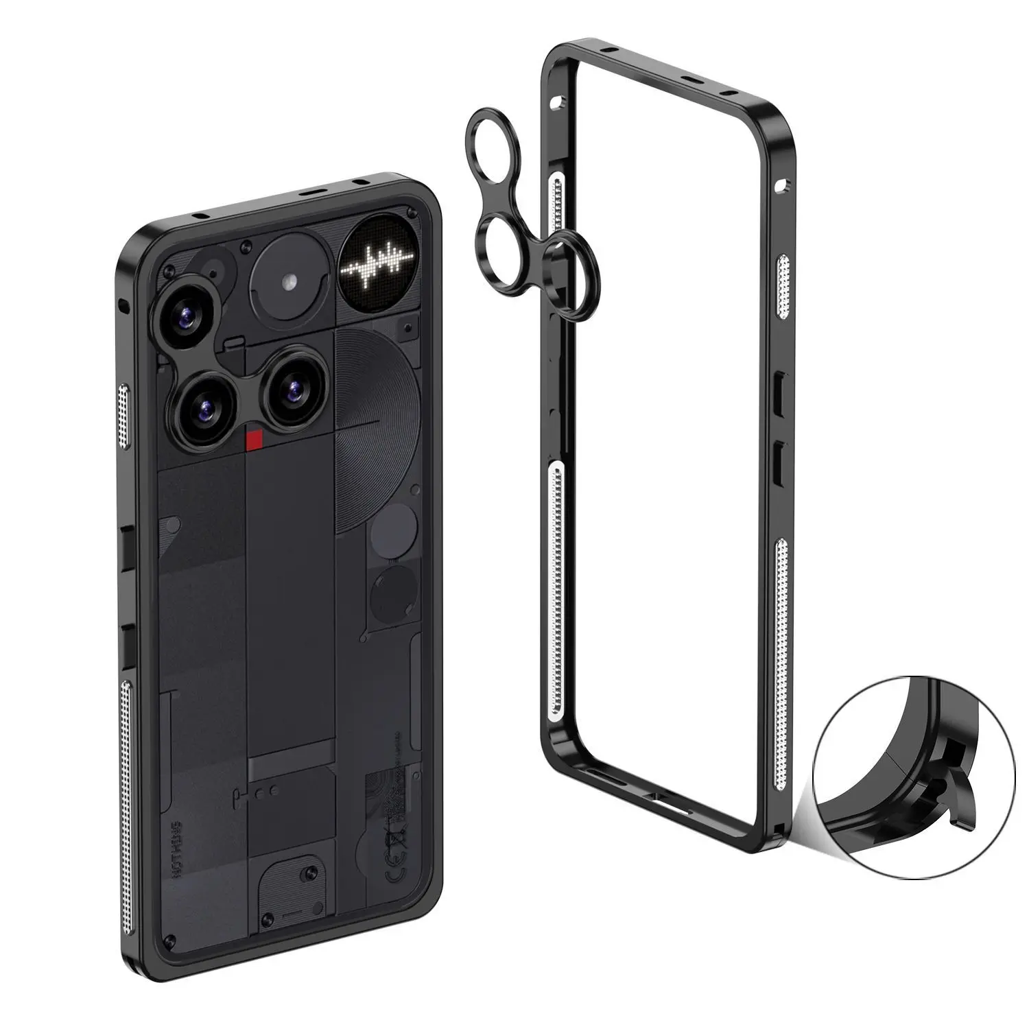 Fashionable Shock-resistant Metal Frame Case with Fine Hole Lens and Skin-friendly Design