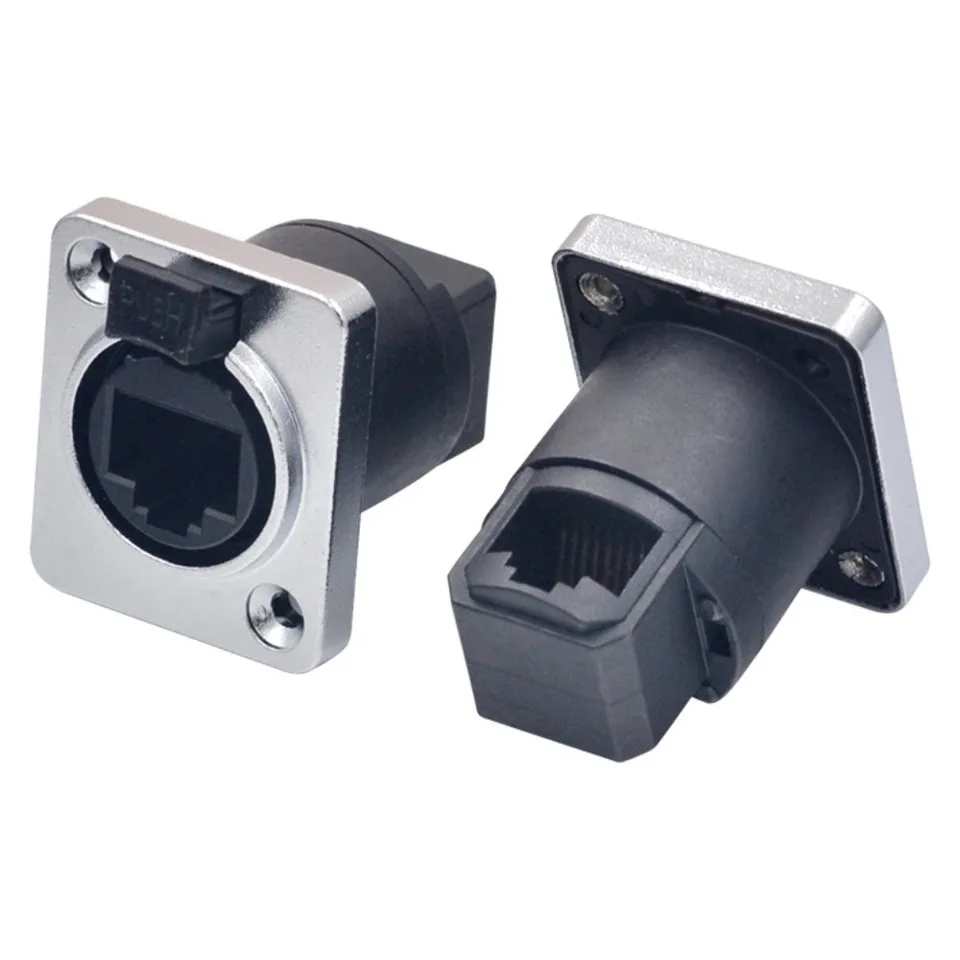 Connettore di rete impermeabile RJ45 con copertura in gomma IP65 8p8c Tipo D Presa per montaggio a pannello Connettore Ethernet RJ45 Spina aeronautica  13