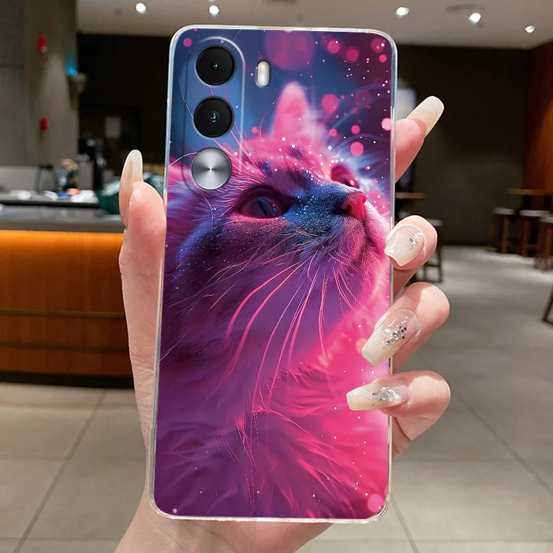 Aesthetic Cute Cat Soft Silicone Transparent Phone Case