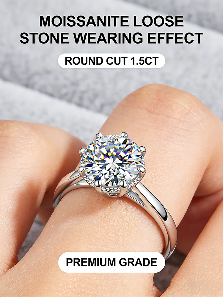 VOBIPY Bestseller Farbige Moissanit Lose Steine VVS1 D-Farbe Runder Schliff Laborgezüchtete Diamanten für Maßgefertigte Ringe Ohrringe Schmuck – Detail 6