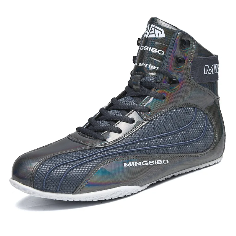 MINGSIBO Mid Cut Pro Small Large Size Wrestling Boots Sport Sneakers for Boxing and Training Outdoors