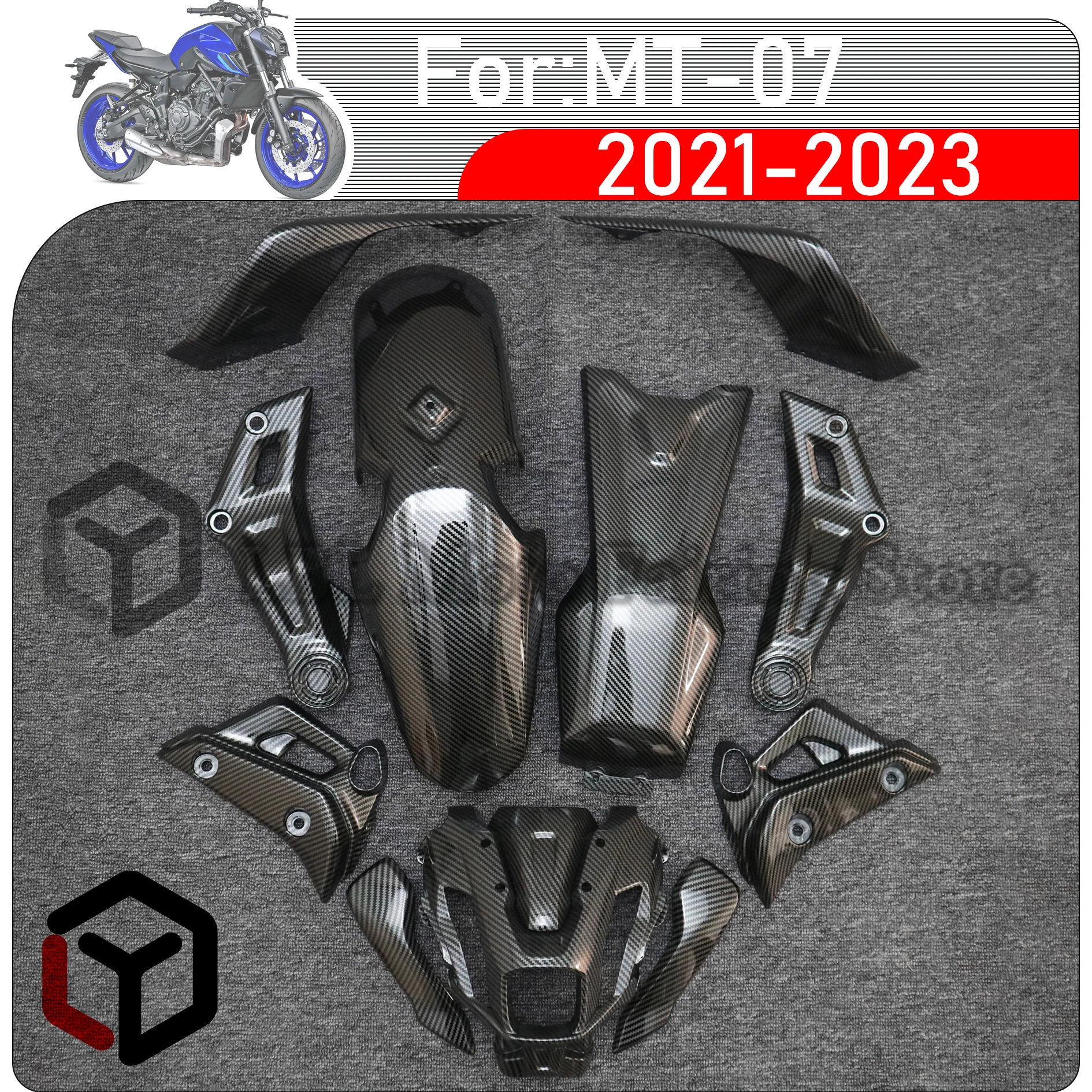 

For YAMAHA MT07 MT-07 MT 07 2021 2022 2023 Motorcycle Fairings Injection Mold Painted ABS Plastic Bodywork Kit Sets