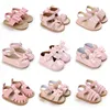 Pink Baby Bow Princess Shoes For 0-1 Year Old Baby Girls With Rubber Soles For Indoor and Outdoor Parties and Wedding Dresses 1