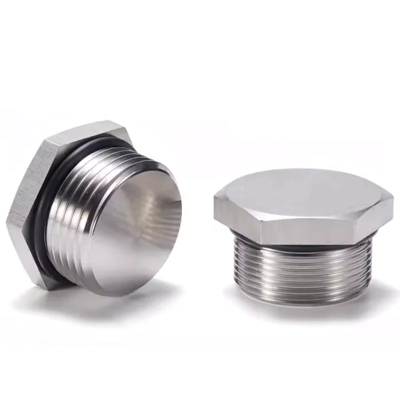 BSP NPT Metric Male Thread 304 Stainless Steel Sealing Ring Hex Head End Cap Screw Plug Pipe Fitting Adapter Connector