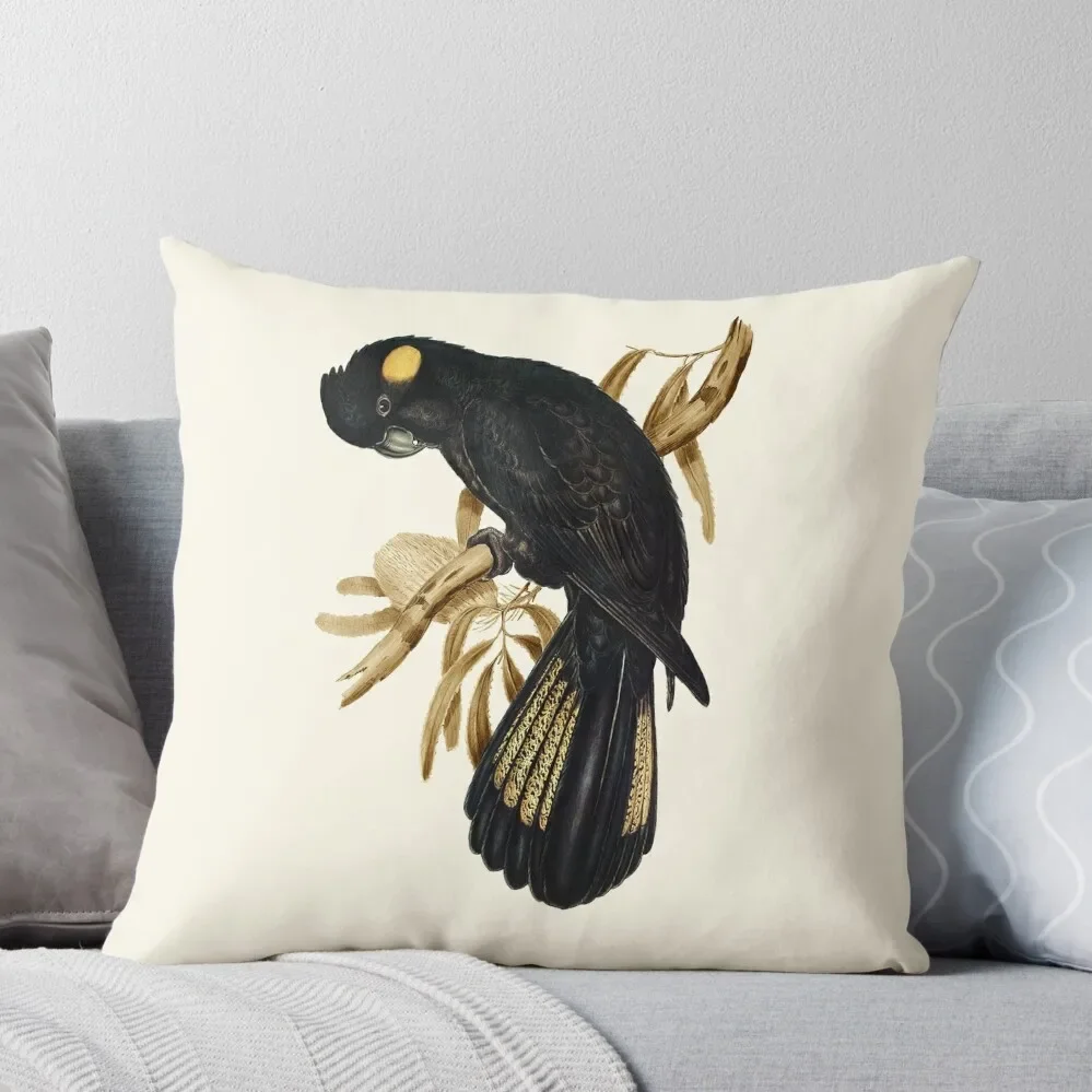 

Yellow-tailed Black Cockatoo Throw Pillow Cushion Child Sofa Cushion Cover