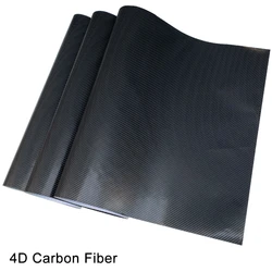 Carbon Fiber Vinyl Wrap Film - Waterproof Sticker for Cars, Consoles, Laptops, and Motorcycles (4D Carbon Black)