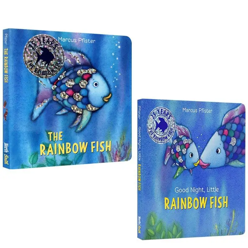 

Milu Original English Rainbow Fish Board Book 2Pcs The /Good Night Little Fish· Picture