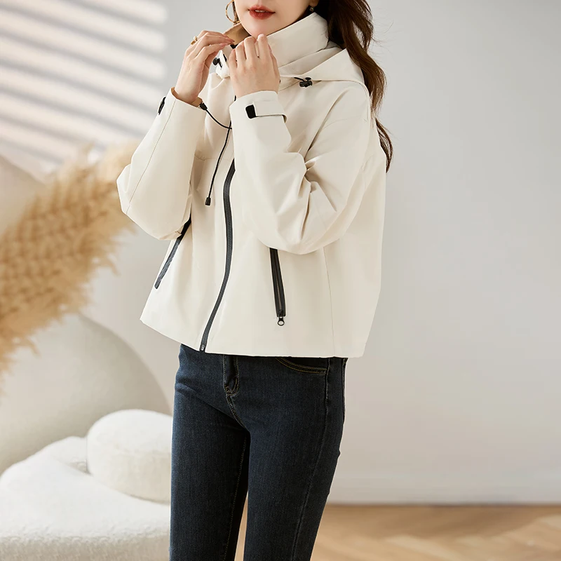 Women's sports 2024 autumn hooded windbreaker outdoor assault jacket top_voghion.com