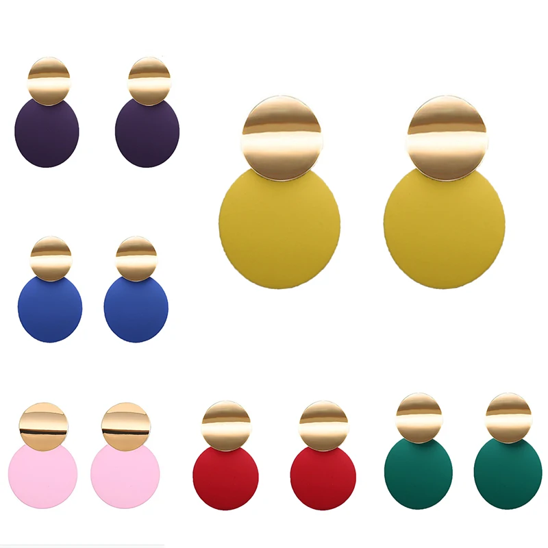 Fashion Round Sequin Dangle Earrings for Women Colorful Punk Metal Long Drop Earring Female Statement Bohemian Jewelry Gift drop earrings dangle earrings