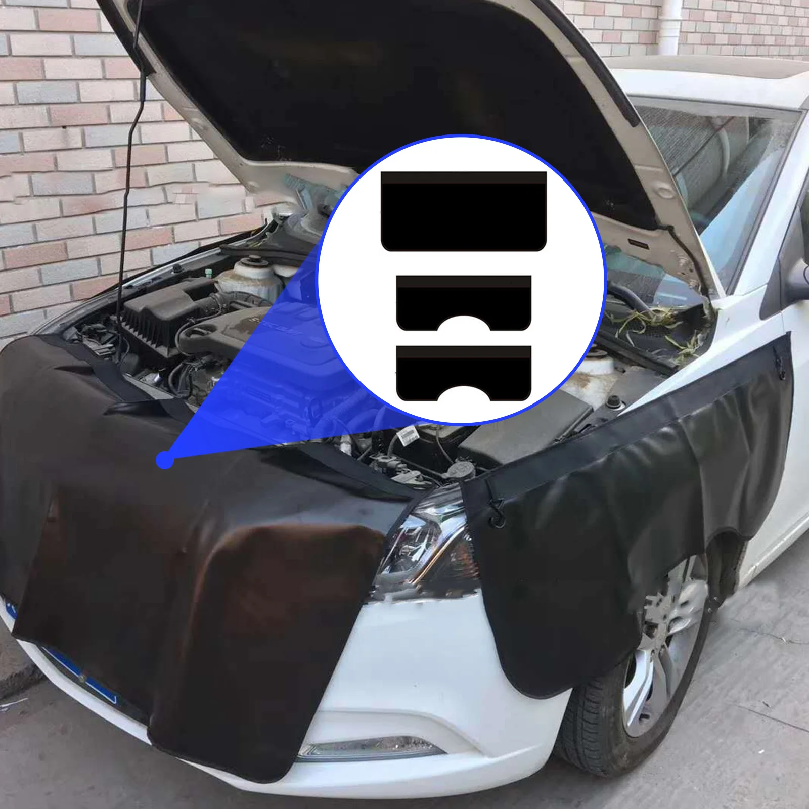 

3PCS Universal Car Magnetic For Fender Cover Protection pad Foldable Protector Mechanic Work Mat Auto Repairing Pad