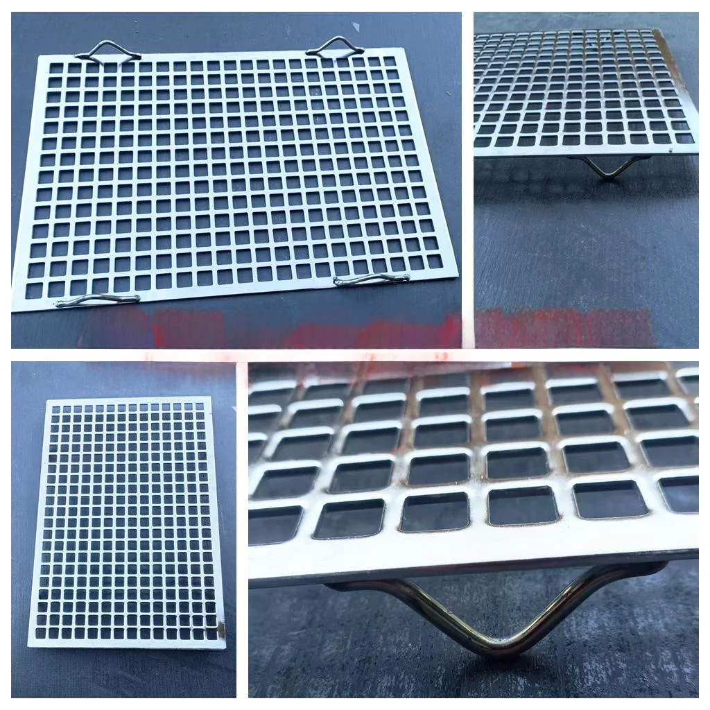 Thiened 304 Stainl Steel Rectangular ill Net Ra with Feet for BBQ Baking Cooling Outdoor Cooking Utensils