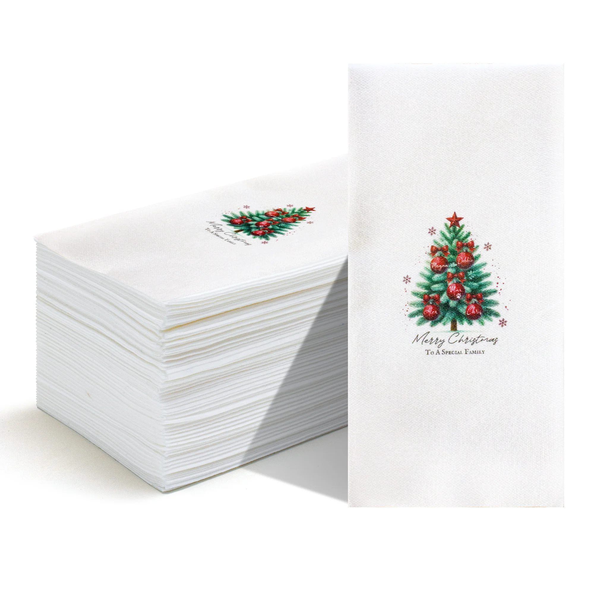 JINYUDOME 25/50Pcs Disposable Linen-Feel Dinner Napkins 30*43cm Napkins Print Prefold Paper Napkins Pad For Home Christmas Party