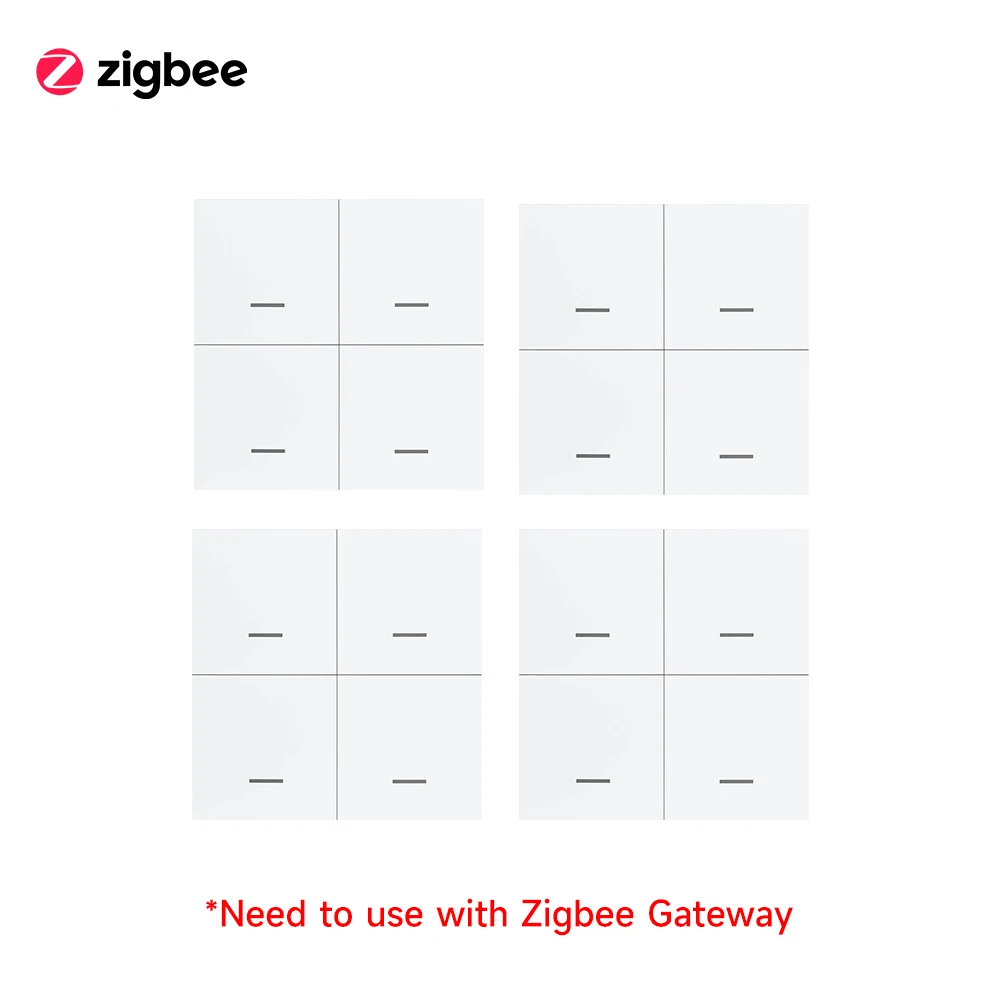Smart ZigBee 4-Button Scene Switch with App and Voice Control