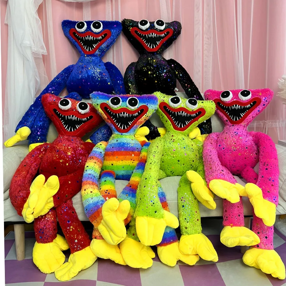 80cm  Juguetes Sequins Wuggy Huggy Plush Toy Horror Game Doll Toy Gift For Kids 2022 100cm huggy wuggy plush toy poppy playtime game character plush doll hot scary toy peluche toys soft gift toy for kids