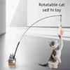 360-Degree Rotating Cat Teaser Toy with Dragon Totoro Design Steel Rod Fish Head with Bell for Cat Entertainment Cat Supplies 2