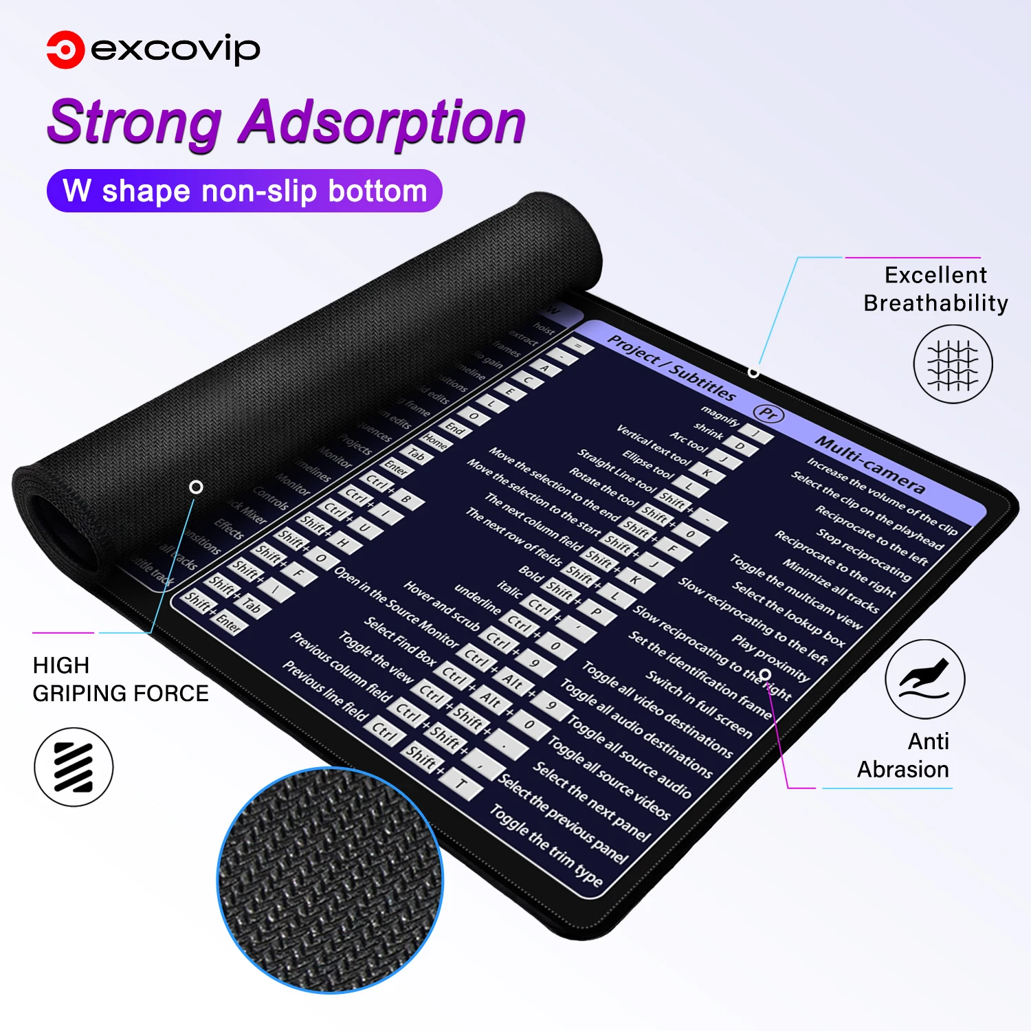 EXCO Extended Mouse Pad para teclado grande,