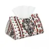 Custom Kabyle Amazigh Pattern Tissue Box Cover Rectangular PU Leather Berber Art Symbol Facial Tissues Holder for Office 1