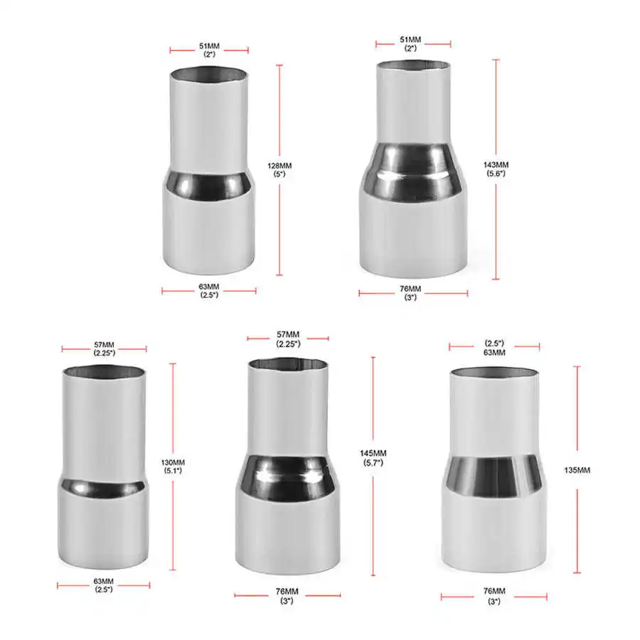 51mm 63mm 57mm 76mm Universal Car Exhaust Reducer Connector Pipe Adapter Exhaust Assembly Accessories