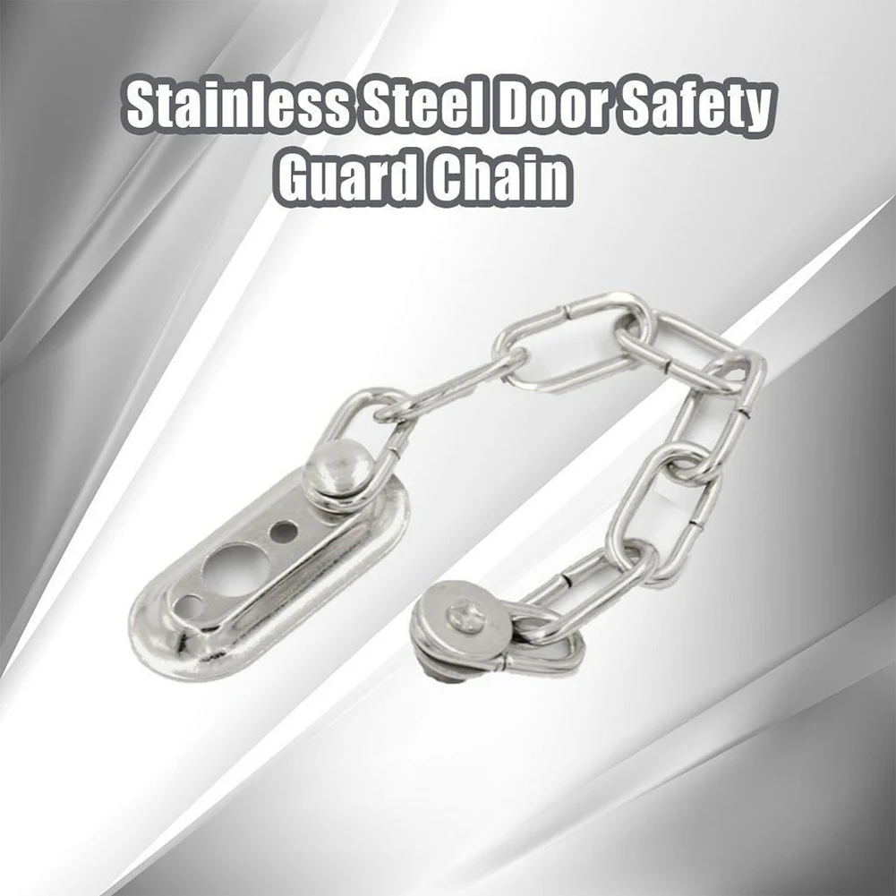 Security door chain 1pc Home Office Lock Guard Latch Stainless Steel Silver Sliding Fastener for Home Door Lock Hardware