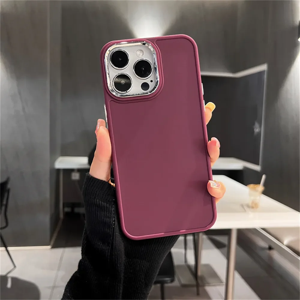 Galvanisierte Silikon Handyhülle Für Iphone Einfarbiges Case_voghion.com