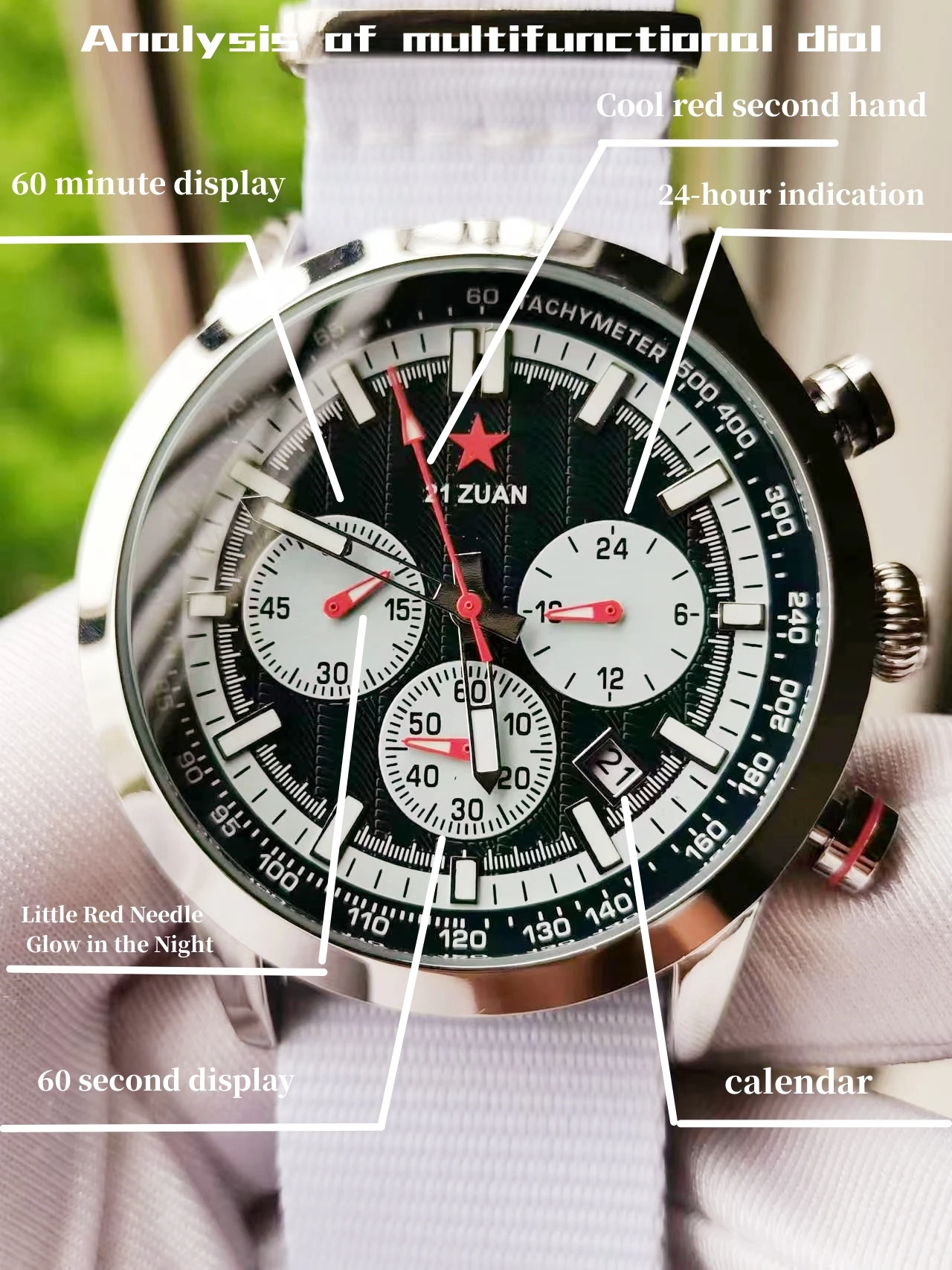 1963 Watch Multifunctional 6-Pin Luminous Three Eye Timer Pilot Tough Guy  1901 Chronograph Retro Large Dial Personality Clock - AliExpress