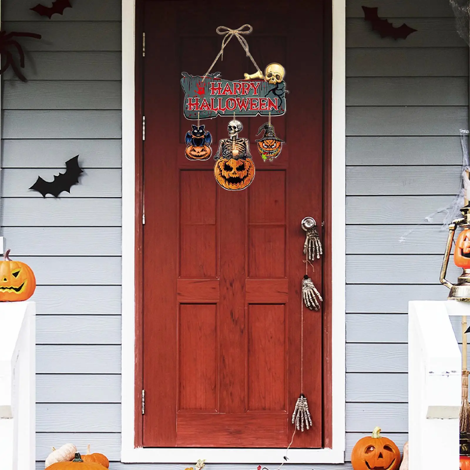 Halloween Paper Hanging Ornament Reusable Creative Halloween Decoration Home Decor for Door Indoor Festival Holiday Outdoor