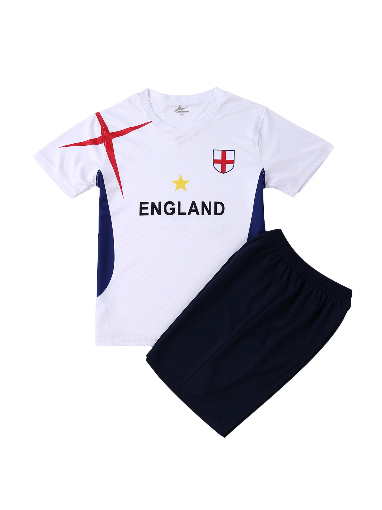 Suruida 24/25 Children England Soccer Jersey Quick-drying Boys and Girls Football Suits Kids sport wear