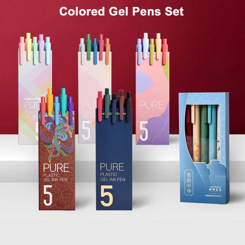 Kaco 10pcs Gel Pens Assorted Color Ink, 0.5mm Retractable Signature Rolling Ball Pens Smooth Writing for Journaling Note Taking 2