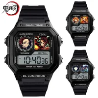 Demon Slayer Tanjirou Men Sports Watches Anime Multifunction Waterproof Wristwatch Digital Watch Outdoor Electronic Clock Gift