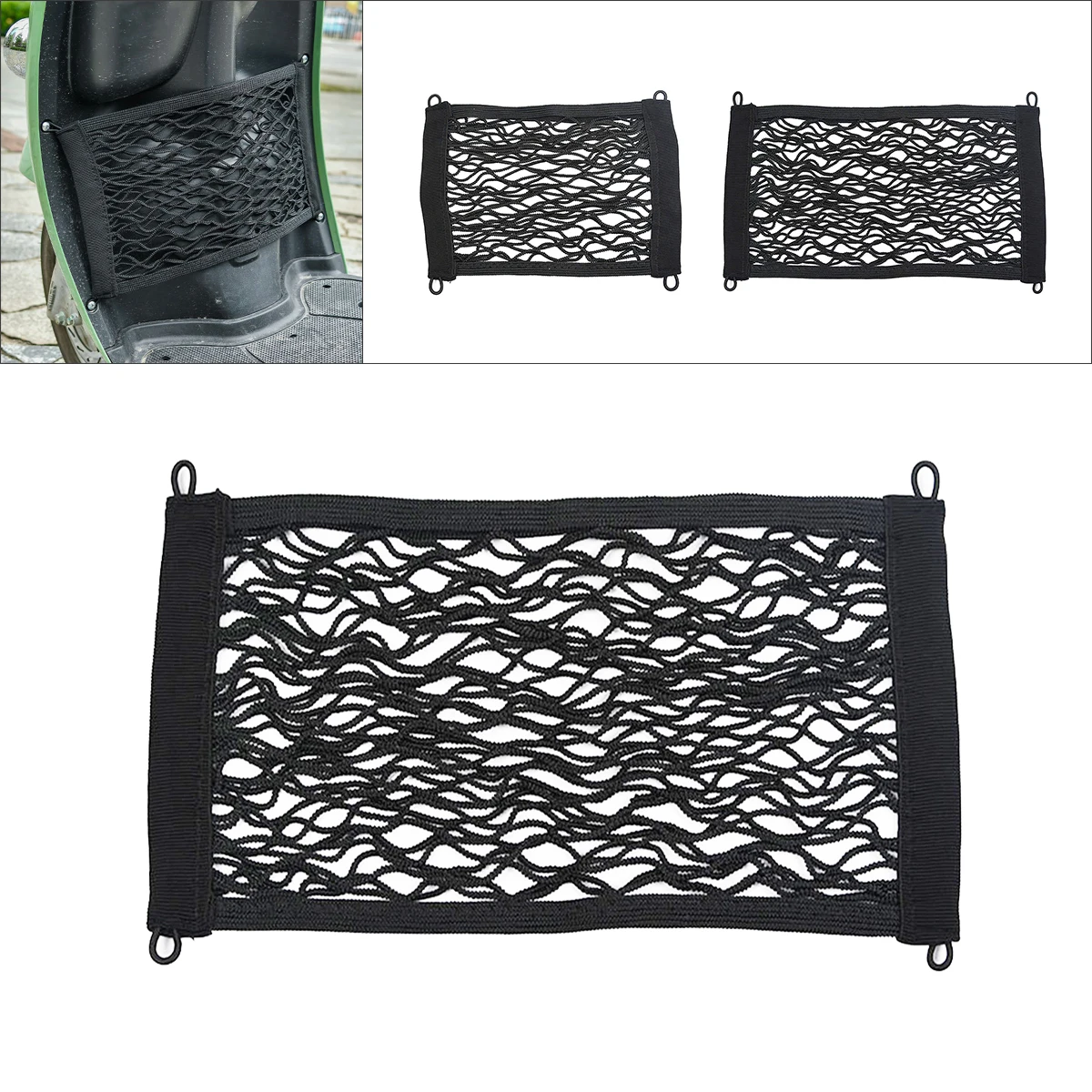 Black Motorcycle Luggage Net Bike Scooter Luggage Bags Mesh Web Bungee Hold Down Motorbike Helmet Storage Trunk Bag