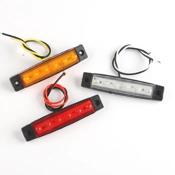 Luci a LED esterne per auto 24V/12V 6LED Bus Camion Indicatore di posizione laterale per camion Avvertimento rimorchio a LED basso Lampade freno laterali posteriori