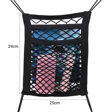 

3-Layer Car Storage Net Bag Organizer Holder Nylon Mesh Seat Back Hanging Trunk Luggage Pocket Auto Interior Tidying Accessories