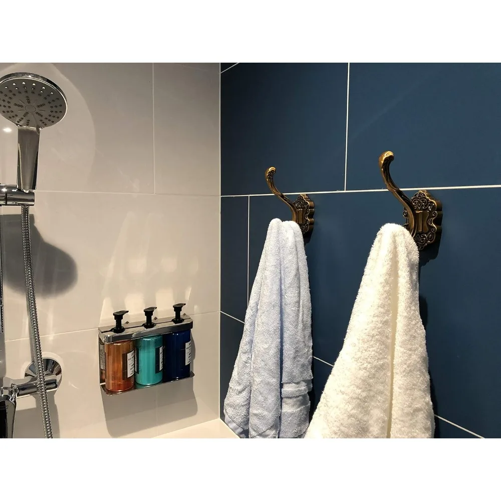 Antique Brass Coat Hooks – Heavy Duty Wall Mounted – Vintage Decorative for Coats, Towels, Keys & Purse – Rust Resistant & Easy