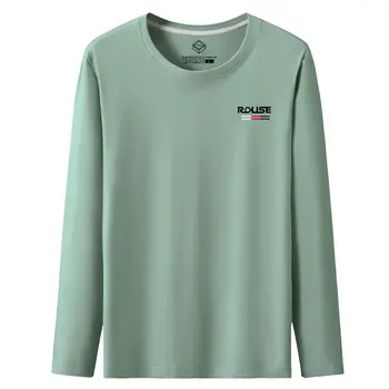 Abbigliamento da uomo di marca di lusso T-shirt larghe da uomo primavera autunno Casual top stampate magliette grafiche a maniche lunghe elasticizzate 1