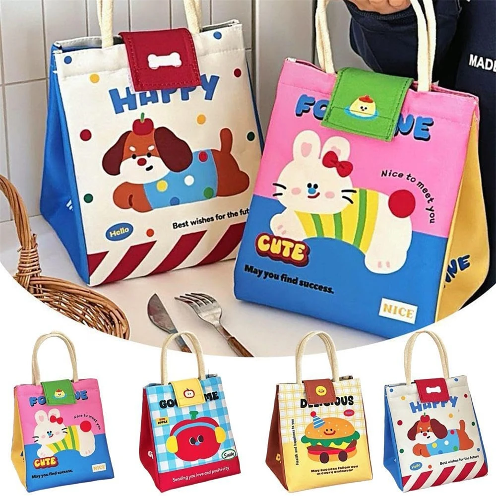 1pc Insulated Lunch Bag Cute Bento Tote Bag Fashionable Thermal Food Container for Offi... - SKU ILB00909 - UGI Packaging