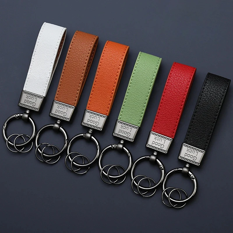 First Coat Cowhide Astronaut Leather Keychain for Men and Women Car Logo Key Chain ring Vintage Keyring 2023 new automatic buckle cowhide belt belt for business travel luxury design no button head men s litchi pattern pants belt