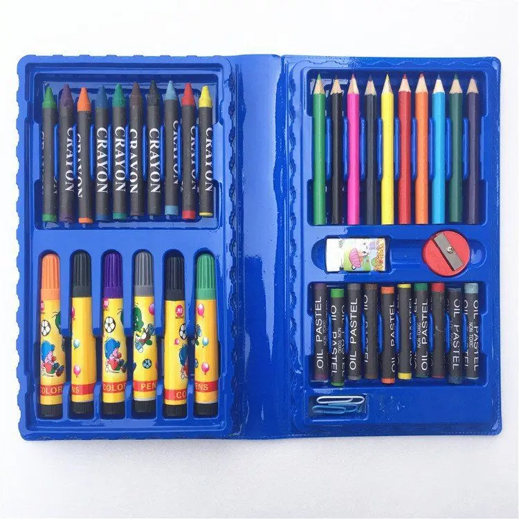 86 Pcs/box Kids Painting Drawing Art Set With Crayons Oil Pastels  Watercolor Markers Colored Pencil Tools For Boys Girls Gift -  Crayons/water-color Pens - AliExpress