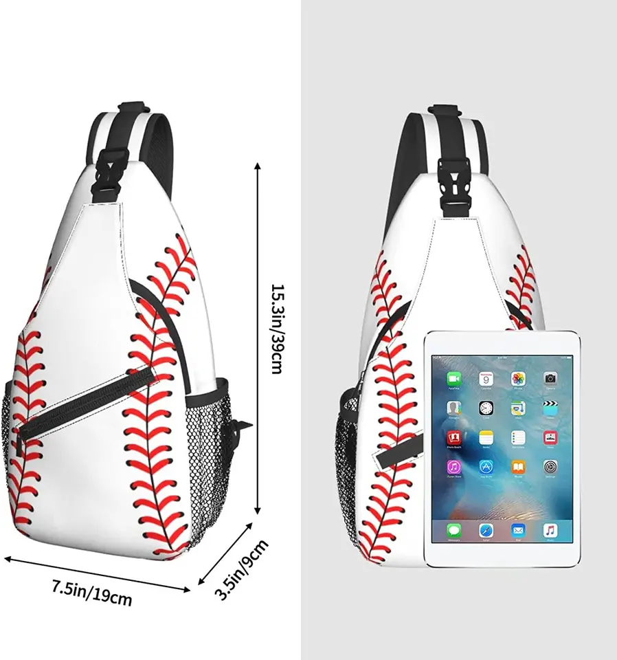 Zaino A Tracolla Da Baseball Unisex – Borsa A Tracolla Leggera Con Tasche Per Bottiglia – Per Uomo E Donna