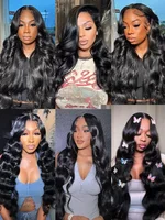 Extensions de cheveux humains 100% naturels, 40 pouces, ondulés, brésiliens, birmans, tissage lâche, 3 ou 4 paquets, noir naturel vierge, tissage au crochet. 6