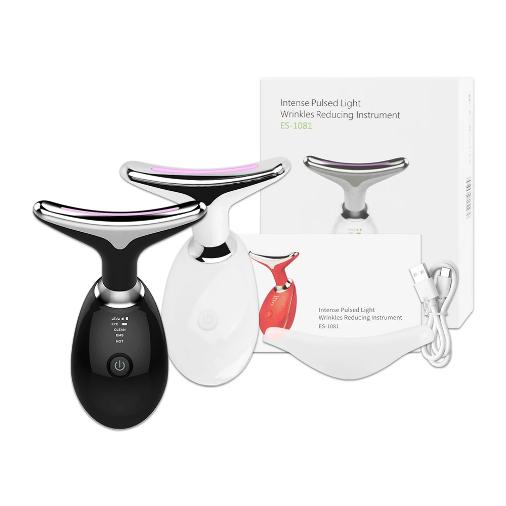 V Line Face Ems Electric Neck Lifting Beauty Massager Led Photon Therapy Face Skin Antietà Rughe Riduce Il Rullo Rassodante Mento
