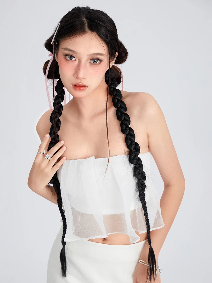

Women s Elegant Ruffles Tube Tops Boat Neck Strapless Tank Tops Summer Backless Bandeau Shirts Y2K Streetwear