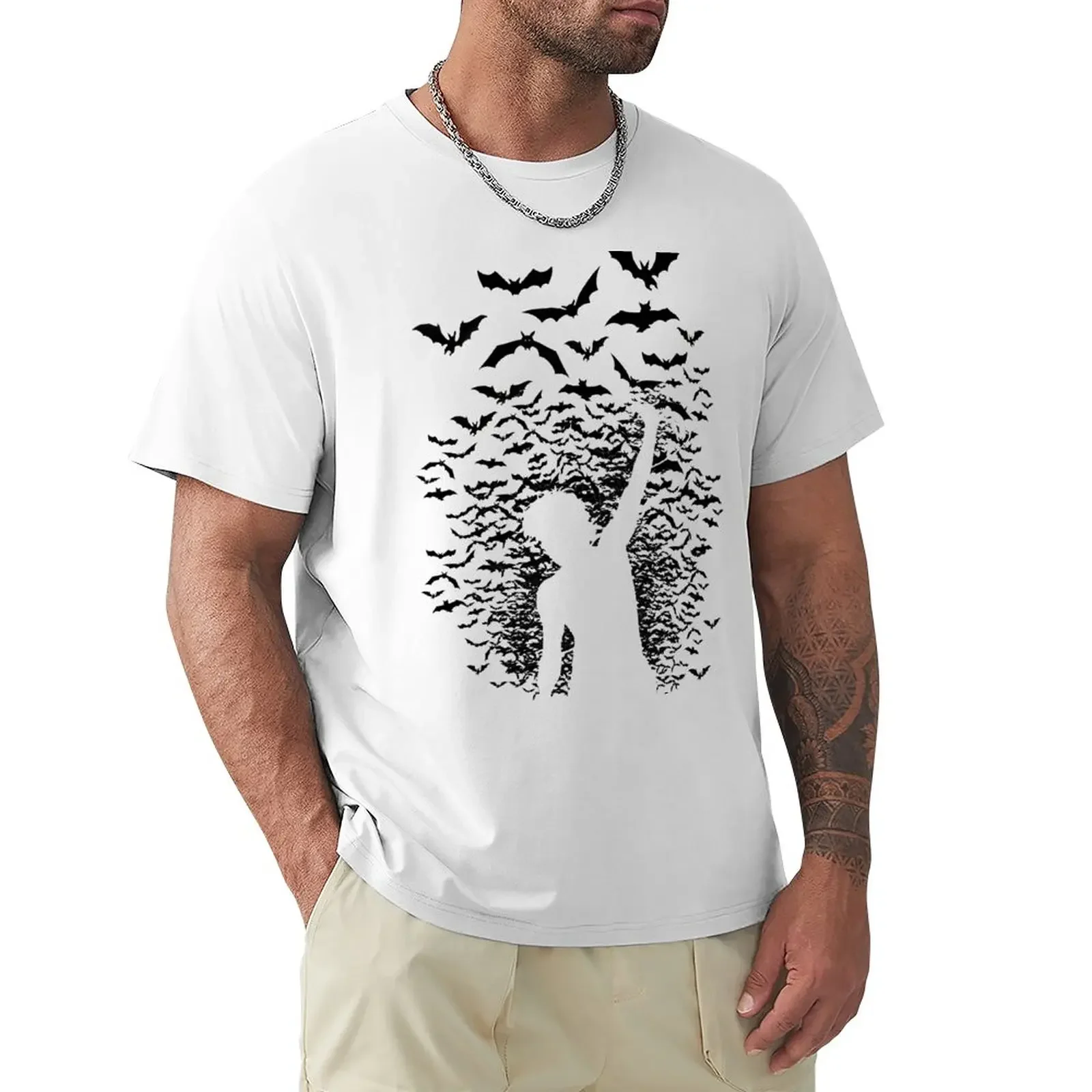 

Strat Bat Silhouette T-Shirt anime clothes custom t shirts design your own tops mens graphic t-shirts pack