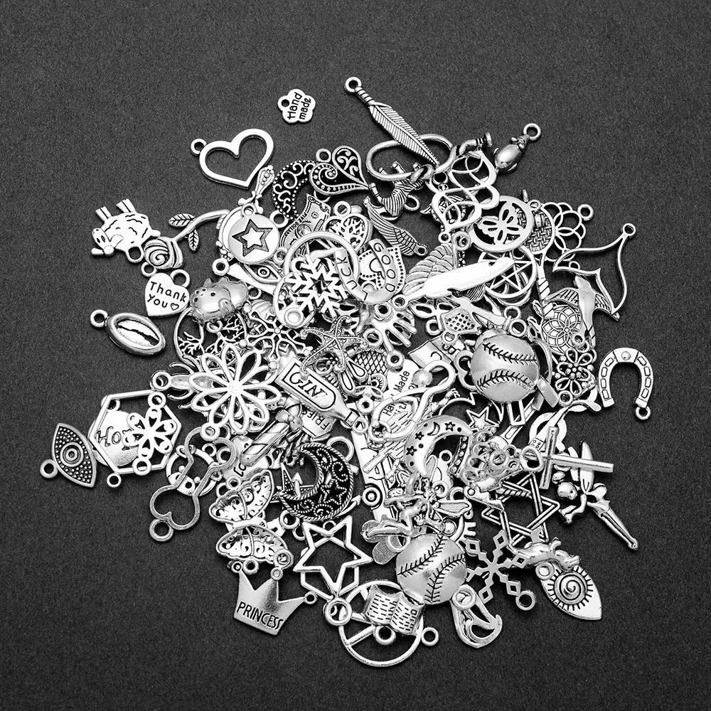 100pcs Random Styles Mixed Bulk Lots Charms For Jewelry Making Supplies DIY Bracelet  Necklace Earring Keychain Pendant Wholesale - AliExpress