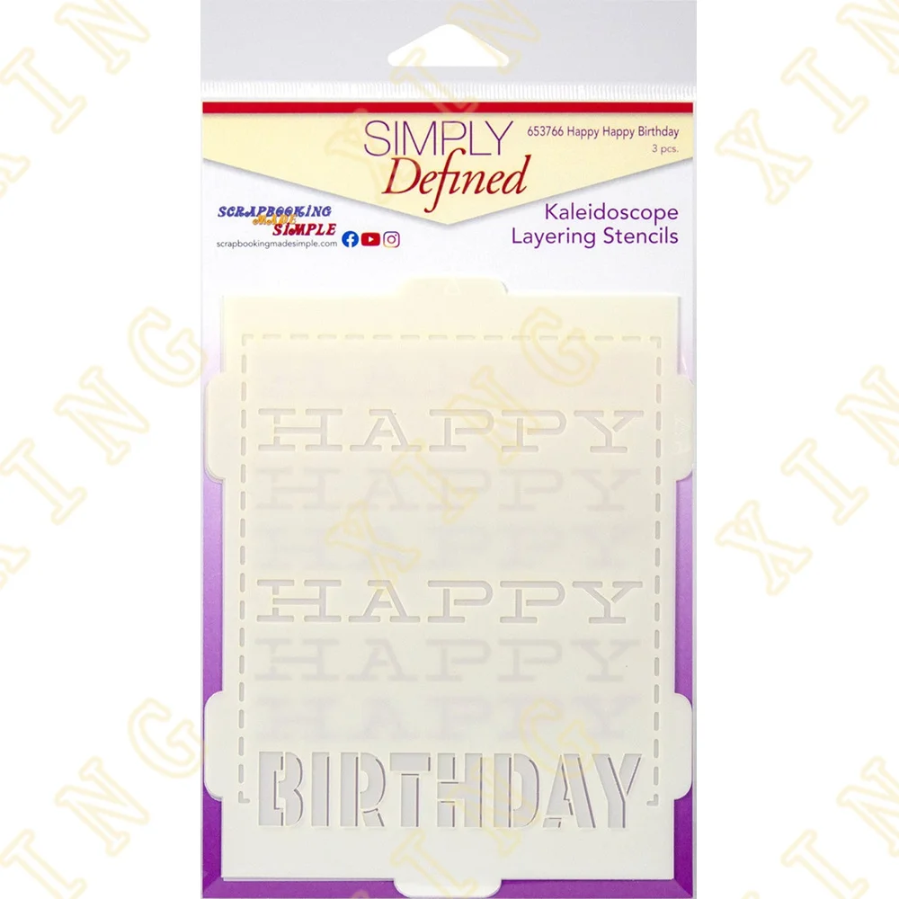 

2023 New Happy Birthday DIY Layering Stencils Wall Painting Scrapbook Coloring Embossing Album Decorative Paper Card Template