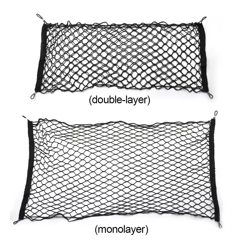 자동차 트렁크 정리함 탄성 메쉬 네트 가방 걸이식 화물 포켓 나일론 러기지 홀더 90x40cm/110x50cm 자동차 내부 액세서리