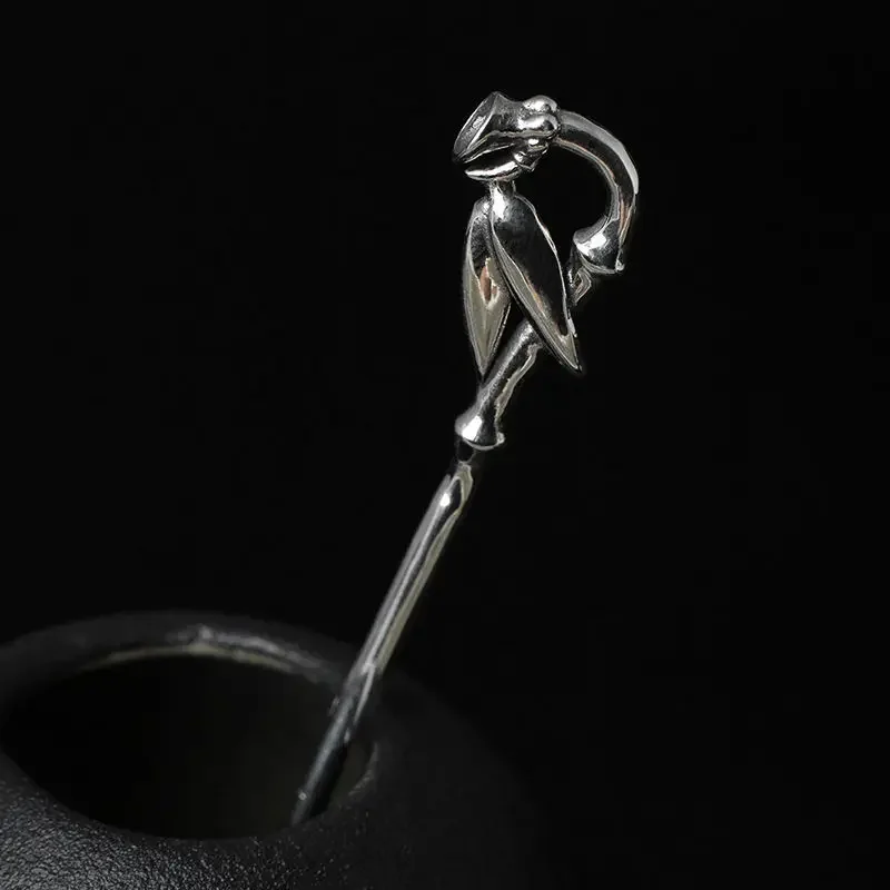 디자이너 신상 크리에이티브 태국 실버, 레트로 심플 대나무 머리핀, 클래식 매..