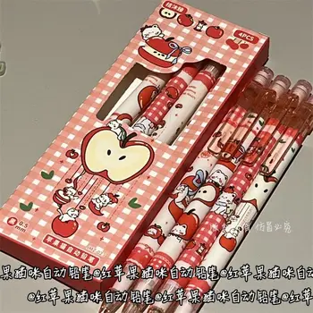 Set da 4 matite meccaniche da 0,5 mm con gomma Simpatica mela rossa Matita automatica Scuola Bambini Studenti Forniture per ufficio di cancelleria