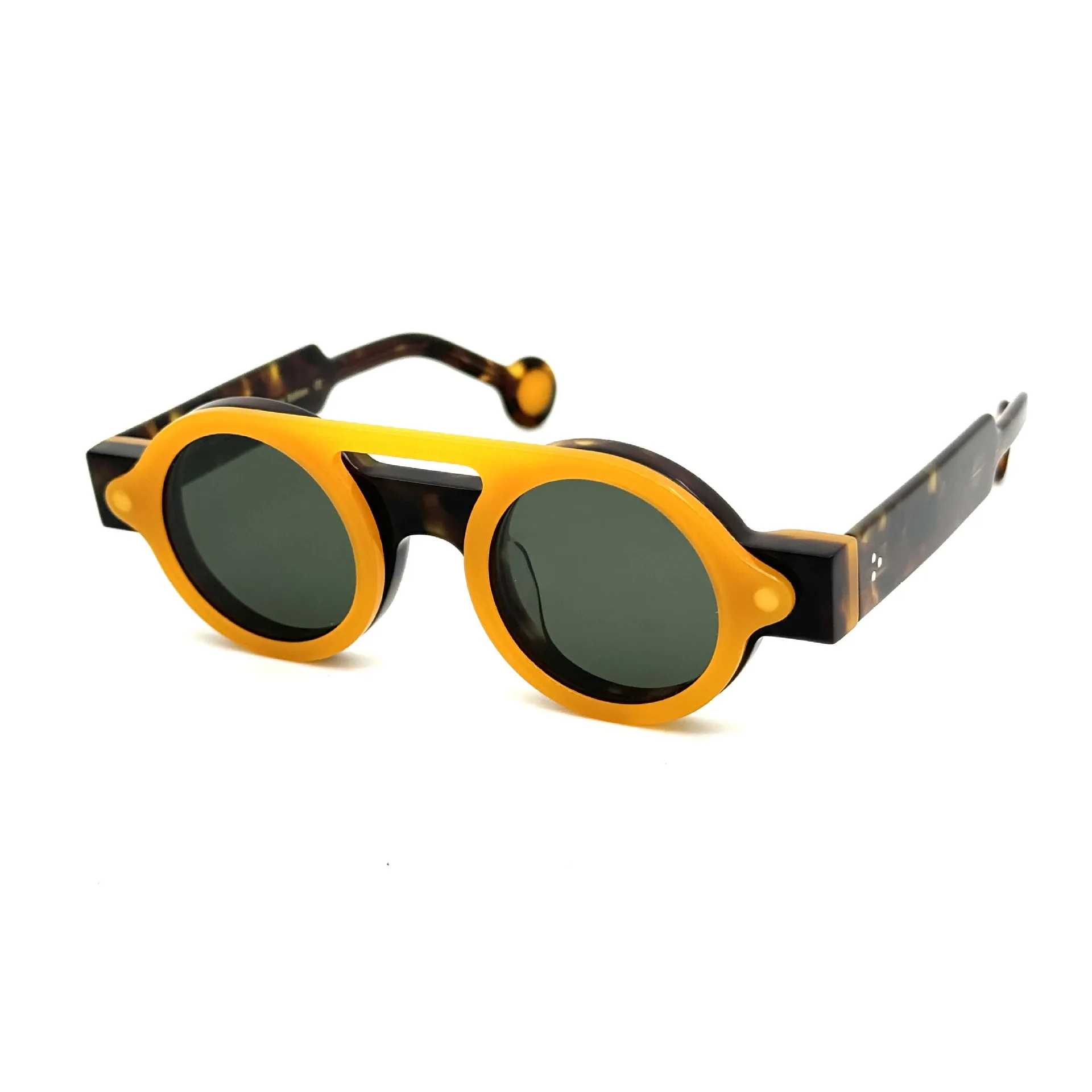 

Clips On Sunglass James Tart With Case Round Vintage Retro Optical Fame Man Women Original Quality Acetate Eyeglass 253