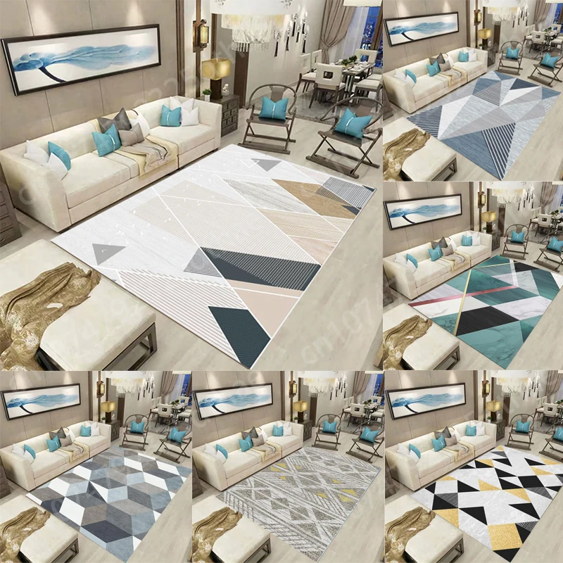

Nordic Minimalism Carpet Sofa Table Area Rugs Soft Non Slip Floor Mats Home Living Room Decoration Geometry Bedroom Bedside Mat